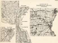 Winnebago County Outline - Vinland, Oshkosh, Neenah, Black wolf, Wisconsin State Atlas 1930c